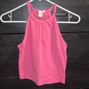 Pink halter top / crop top